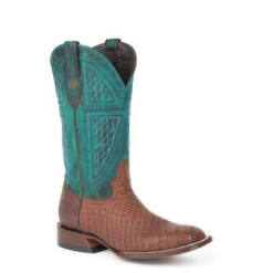 Stetson Men's Big Horn Alligator Square Toe Boots - Tobacco/Green