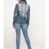Stetson Women's Floral Embroidered Denim Long Sleeve Pearl Snap Western Shirt
