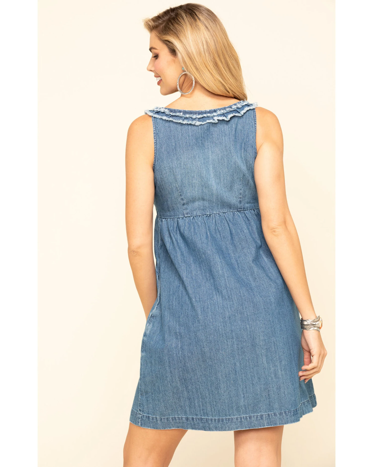 Stetson Women's Denim Ruffle Tank Dress - Image 2