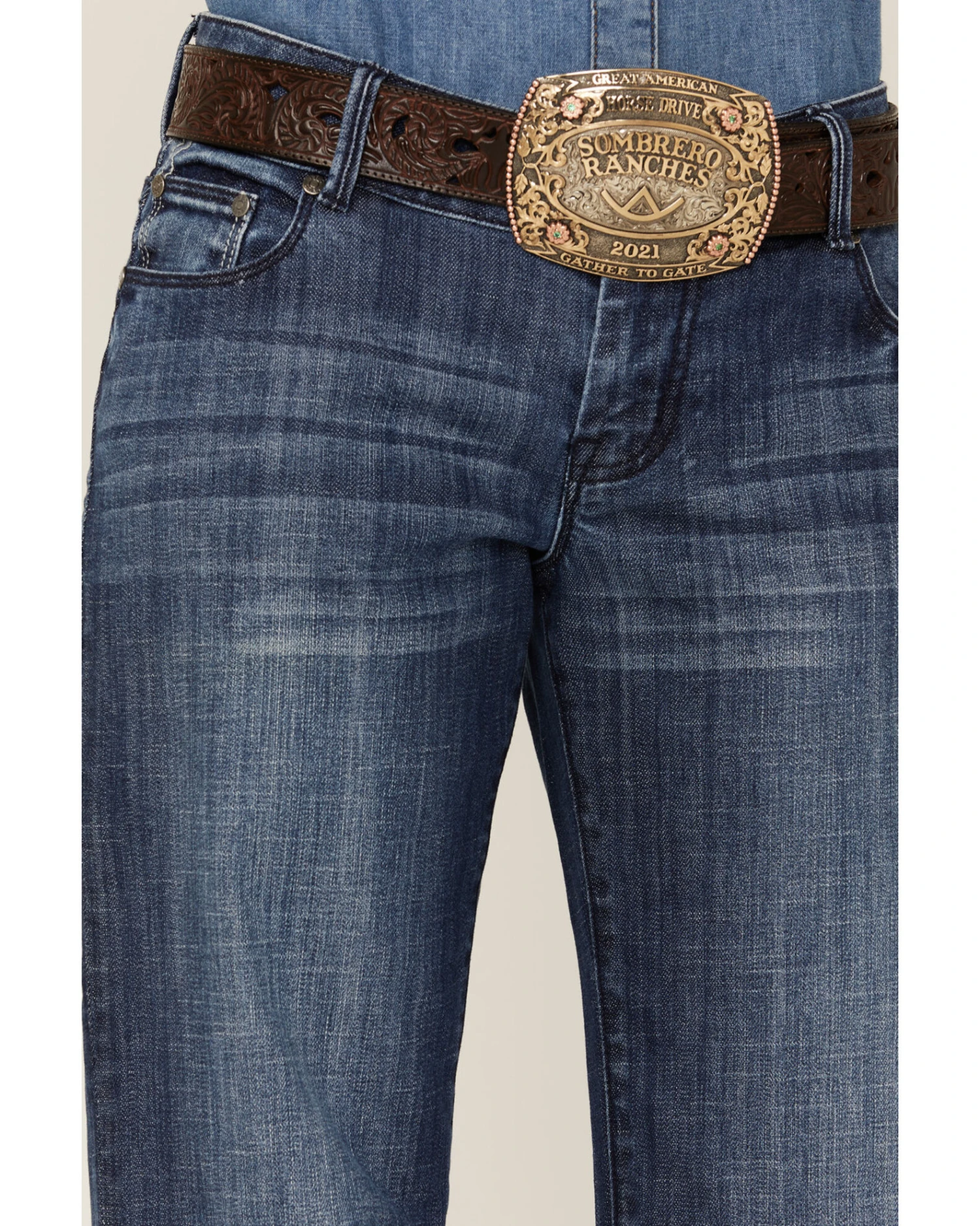 Stetson Women's 214 Medium Wash Trouser Fit Jeans - Image 3