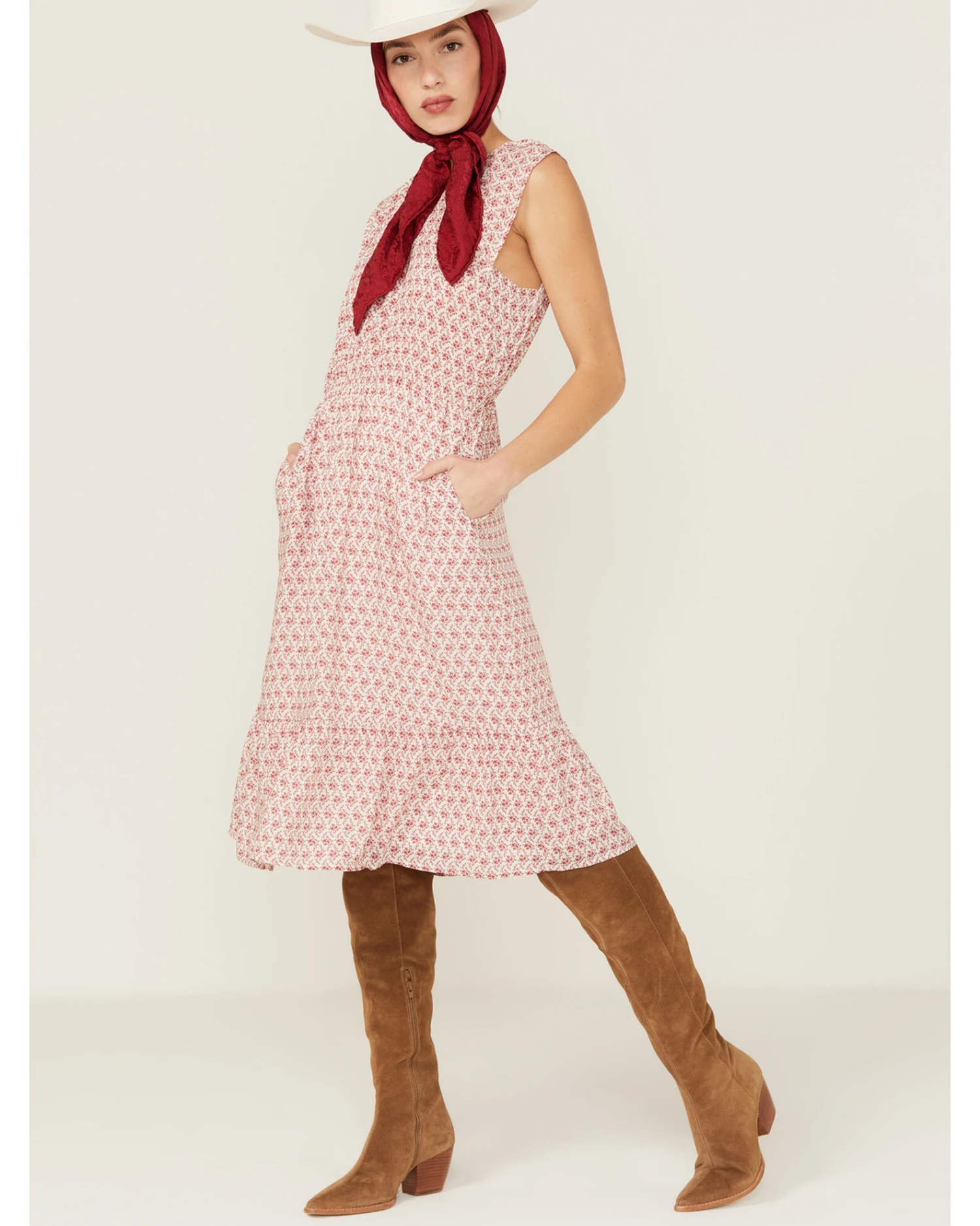 Stetson Women's Cottage Floral Print Midi Dress - Image 4