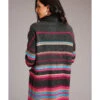 Stetson Women's Striped Oversized Knit Open-Front Cardigan