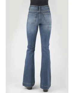 Stetson Women's 921 Light Wash High Rise Plain Pocket Flare Jean