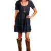 Stetson Women's Dark Wash Short Sleeve Denim Mini Dress