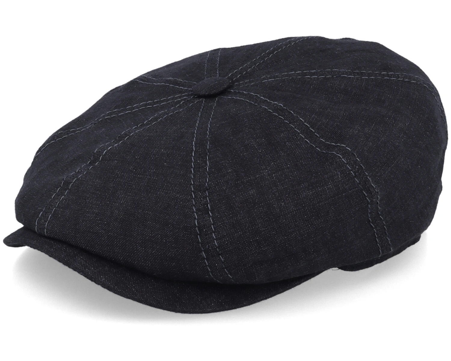 Hatteras Linen Black Flat Cap - Stetson