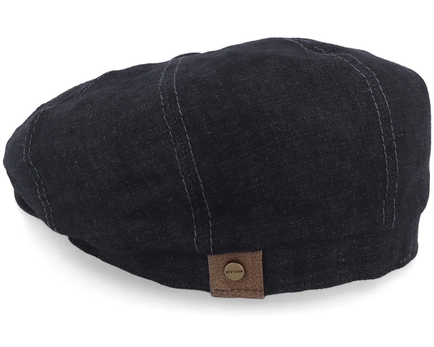 Hatteras Linen Black Flat Cap - Stetson - Image 2
