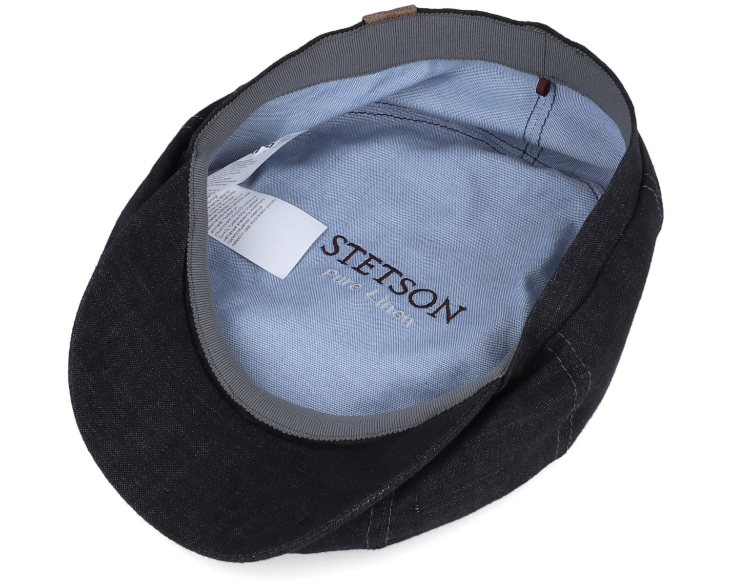 Hatteras Linen Black Flat Cap - Stetson - Image 4