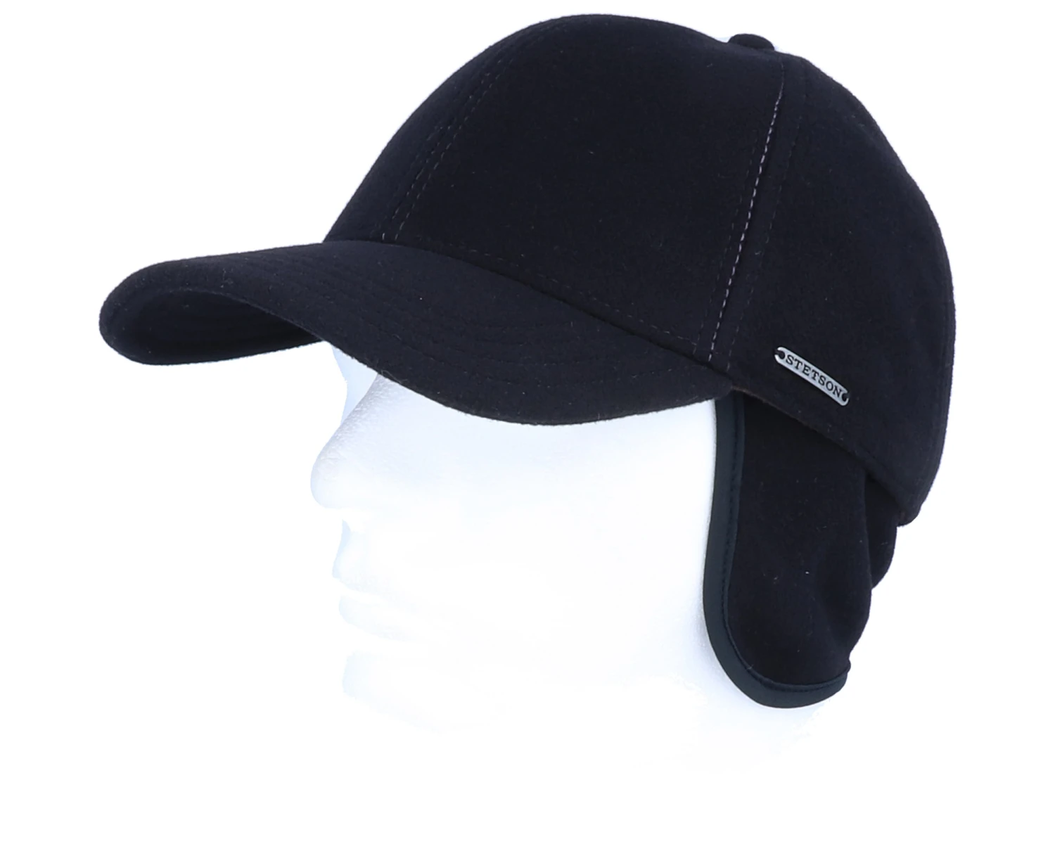 Baseball Wool/Cashmere Black Ear Flap - Stetson - Image 5