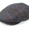 Belfast Driver Cap Harris Tweed Navy Flat Cap - Stetson
