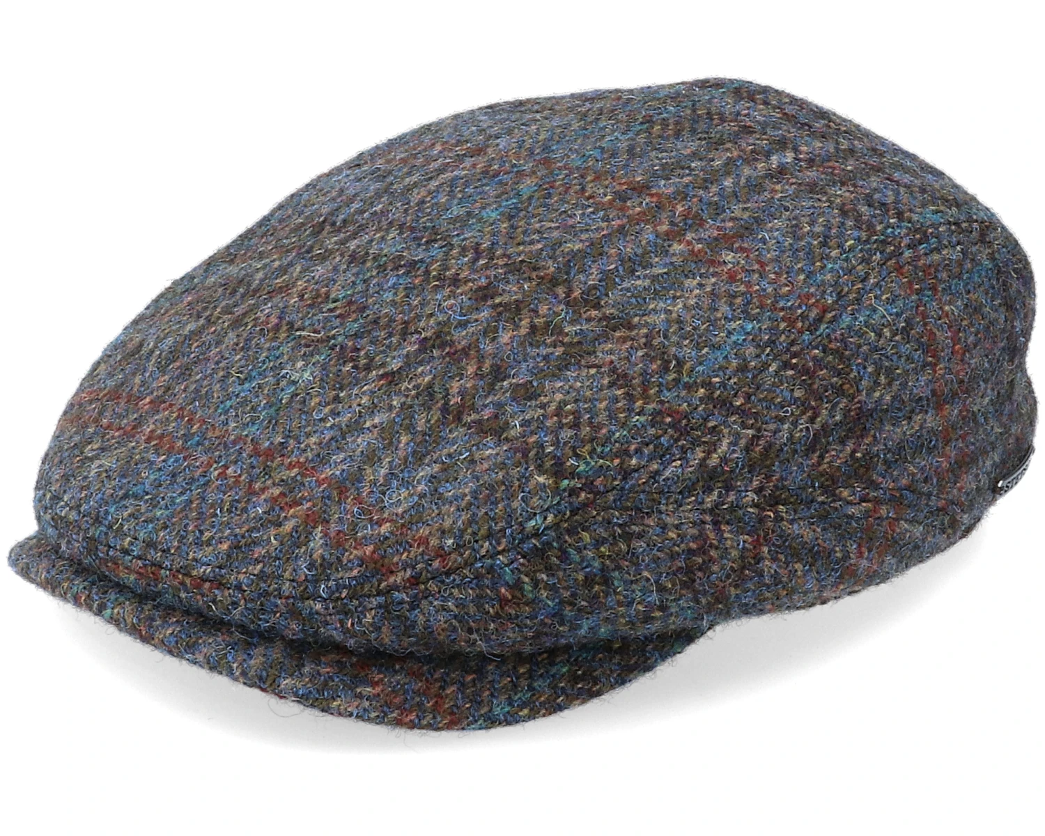 Belfast Driver Cap Harris Tweed Navy Flat Cap - Stetson