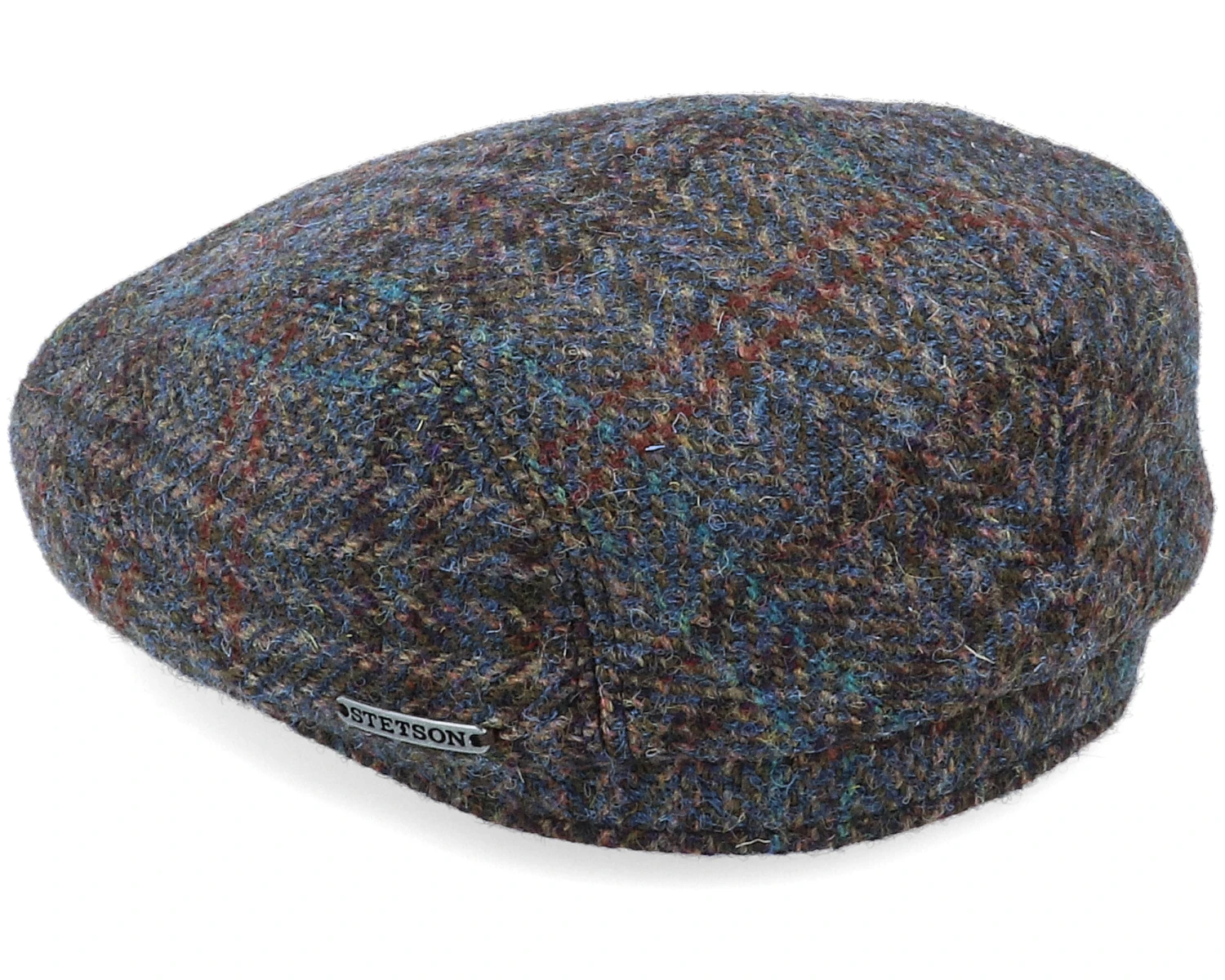 Belfast Driver Cap Harris Tweed Navy Flat Cap - Stetson - Image 2