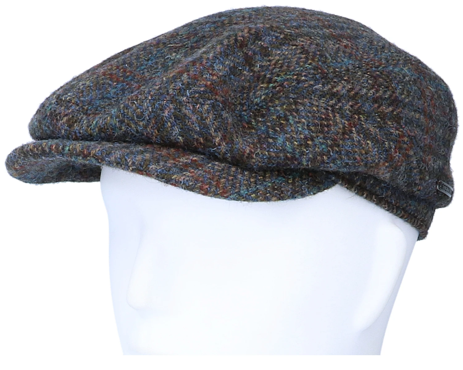 Belfast Driver Cap Harris Tweed Navy Flat Cap - Stetson - Image 5