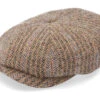 Hatteras Virgin Wool Herringbone Brown Flat Cap - Stetson