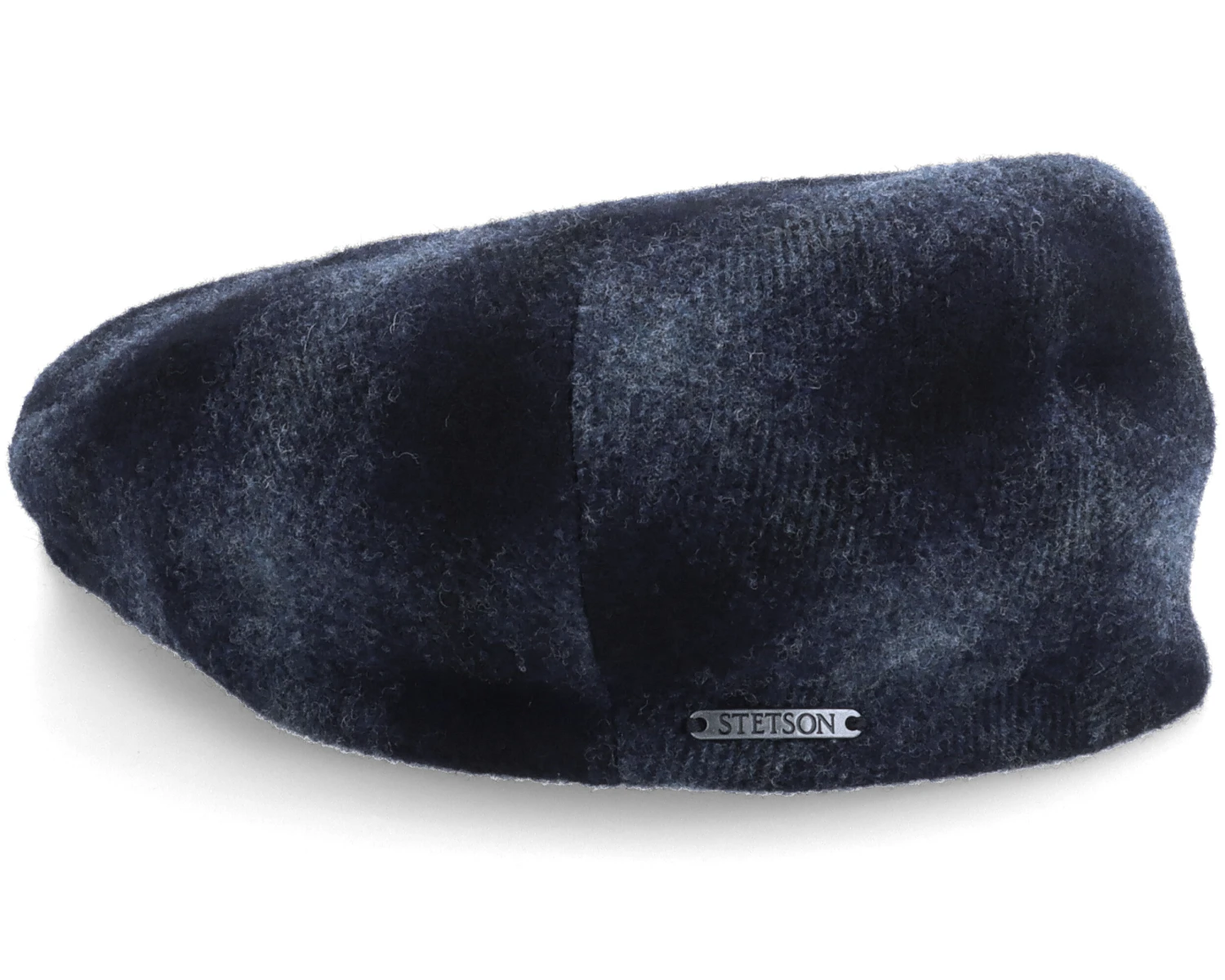 Kent Ef Wool Check Navy Earflap Flat Cap - Stetson - Image 2