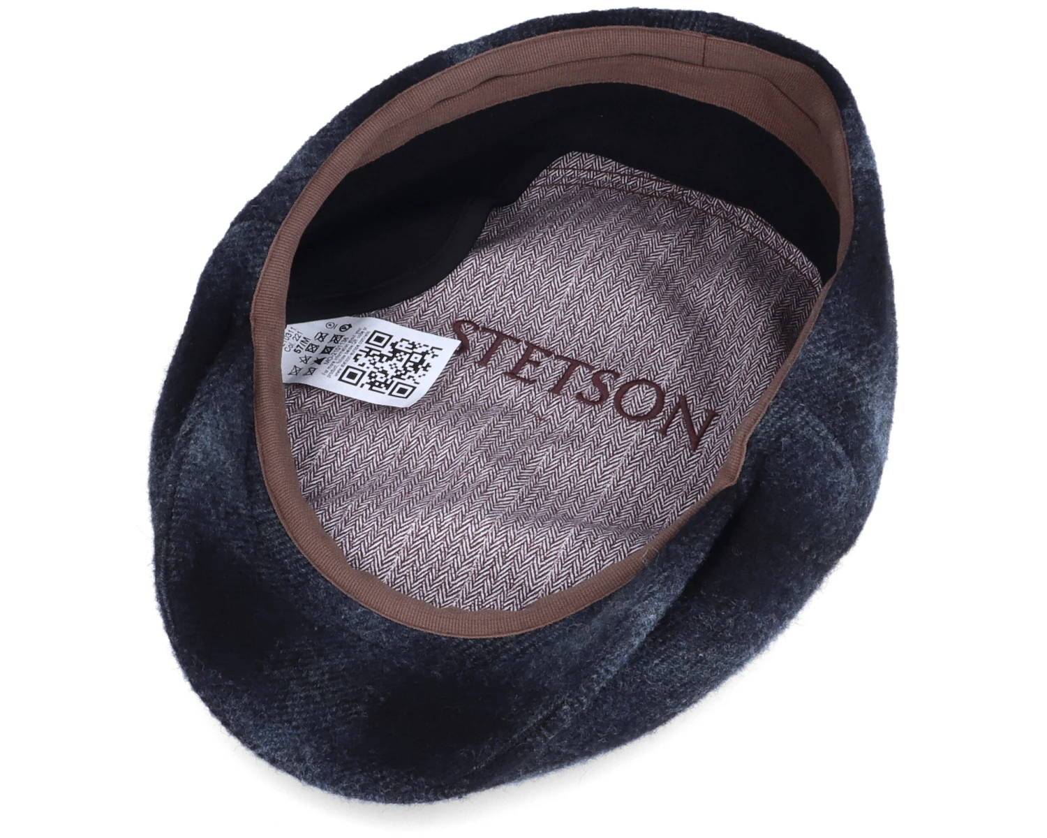 Kent Ef Wool Check Navy Earflap Flat Cap - Stetson - Image 4