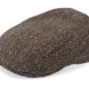 Ivy Cap Harris Tweed Brown Flat Cap - Stetson