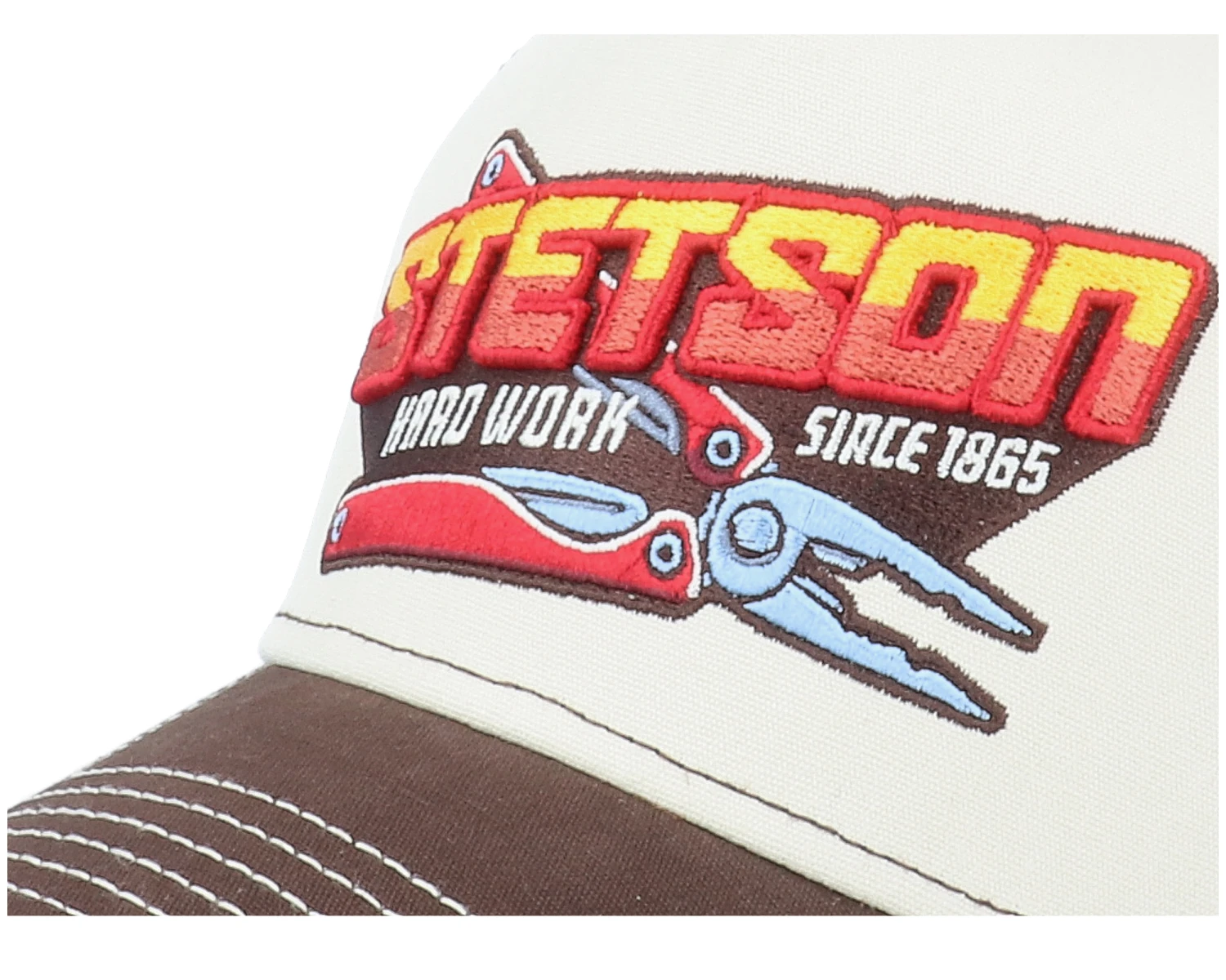 Hard Work White/Yellow/Brown Trucker - Stetson - Image 5