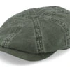 Hatteras Cotton/Linen Olive Flat Cap - Stetson