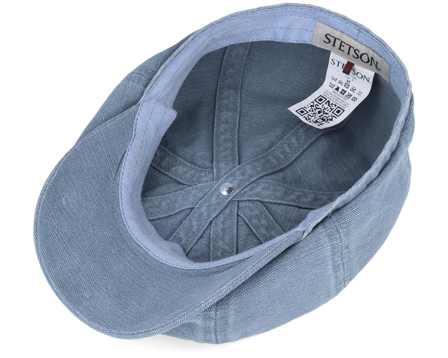 Hatteras Cotton/Linen Blue Flat Cap - Stetson - Image 4
