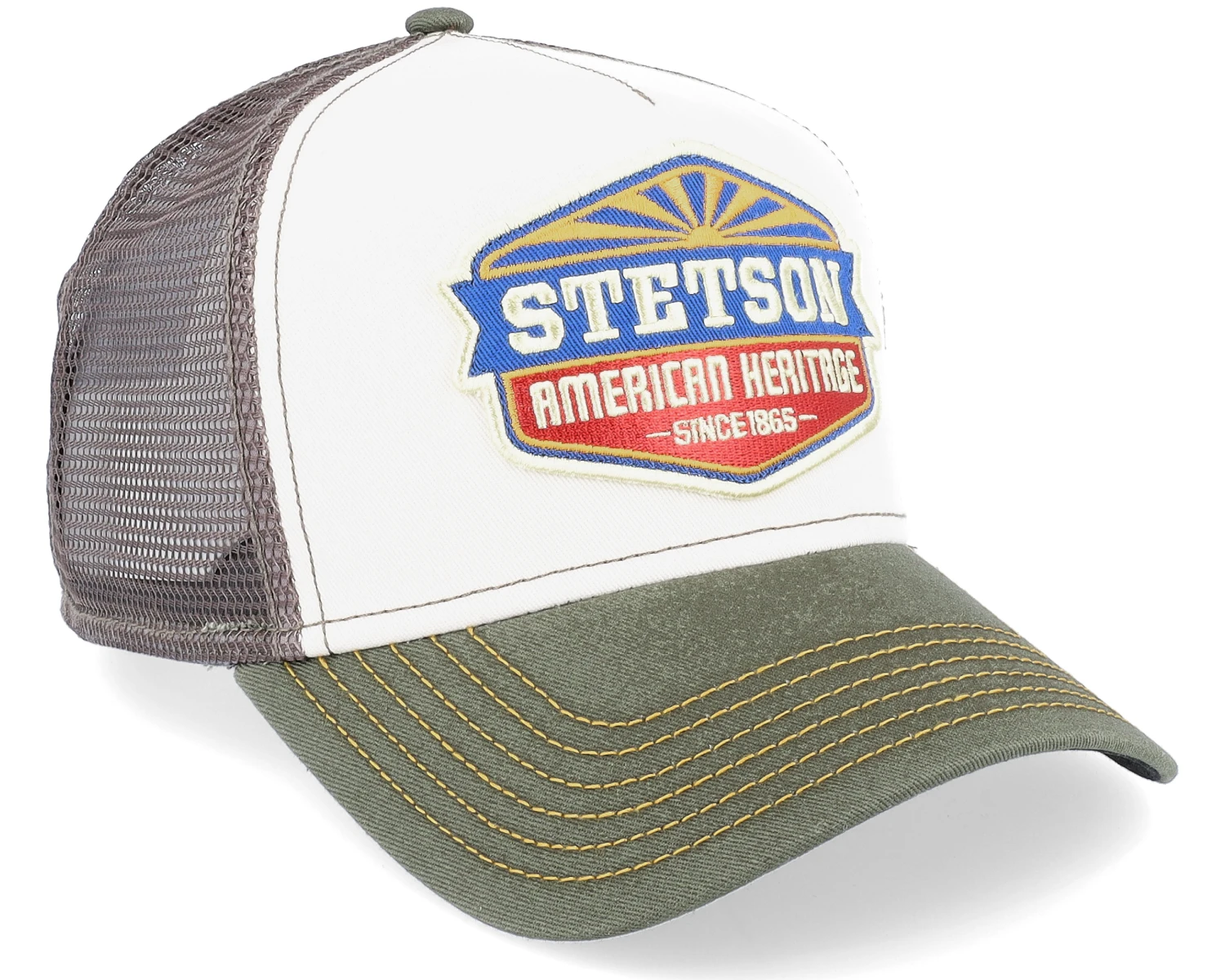 Sun White/Olive Trucker - Stetson - Image 2