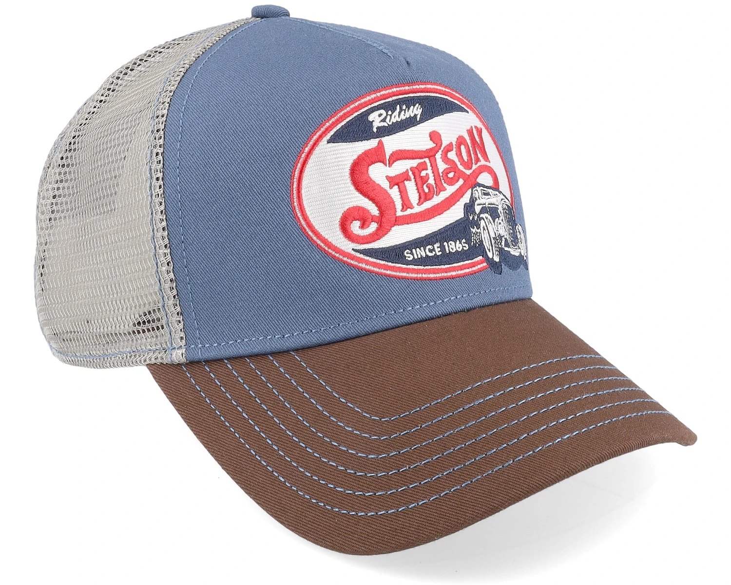 Riding Hot Rod Blue/Brown Trucker - Stetson - Image 2