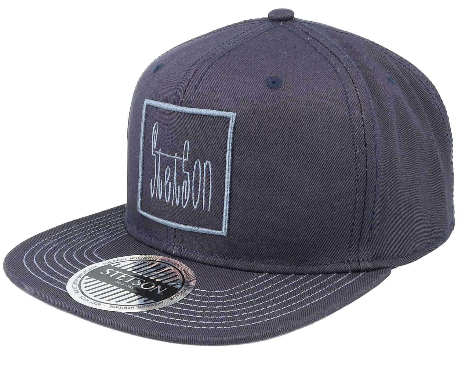 Baseaball Cap Cotton Blue Snapback - Stetson