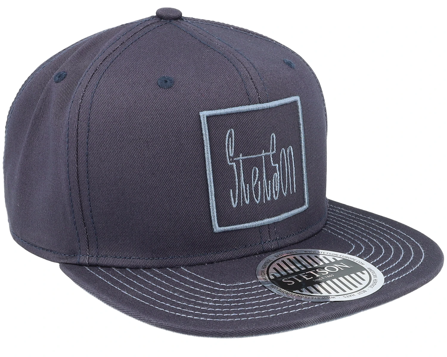 Baseaball Cap Cotton Blue Snapback - Stetson - Image 2