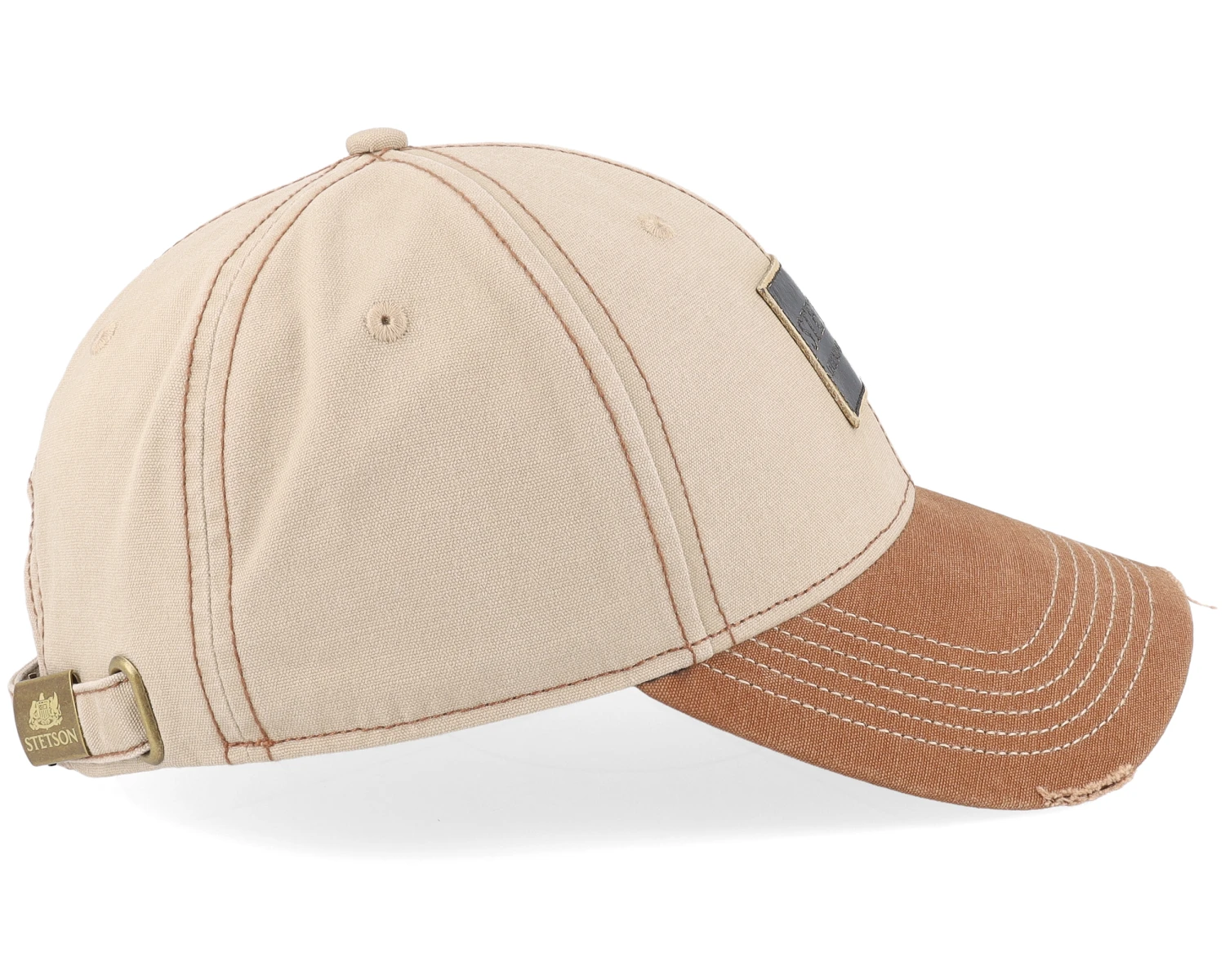 Baseball Leather Patch Vintage Beige Adjustable - Stetson - Image 4