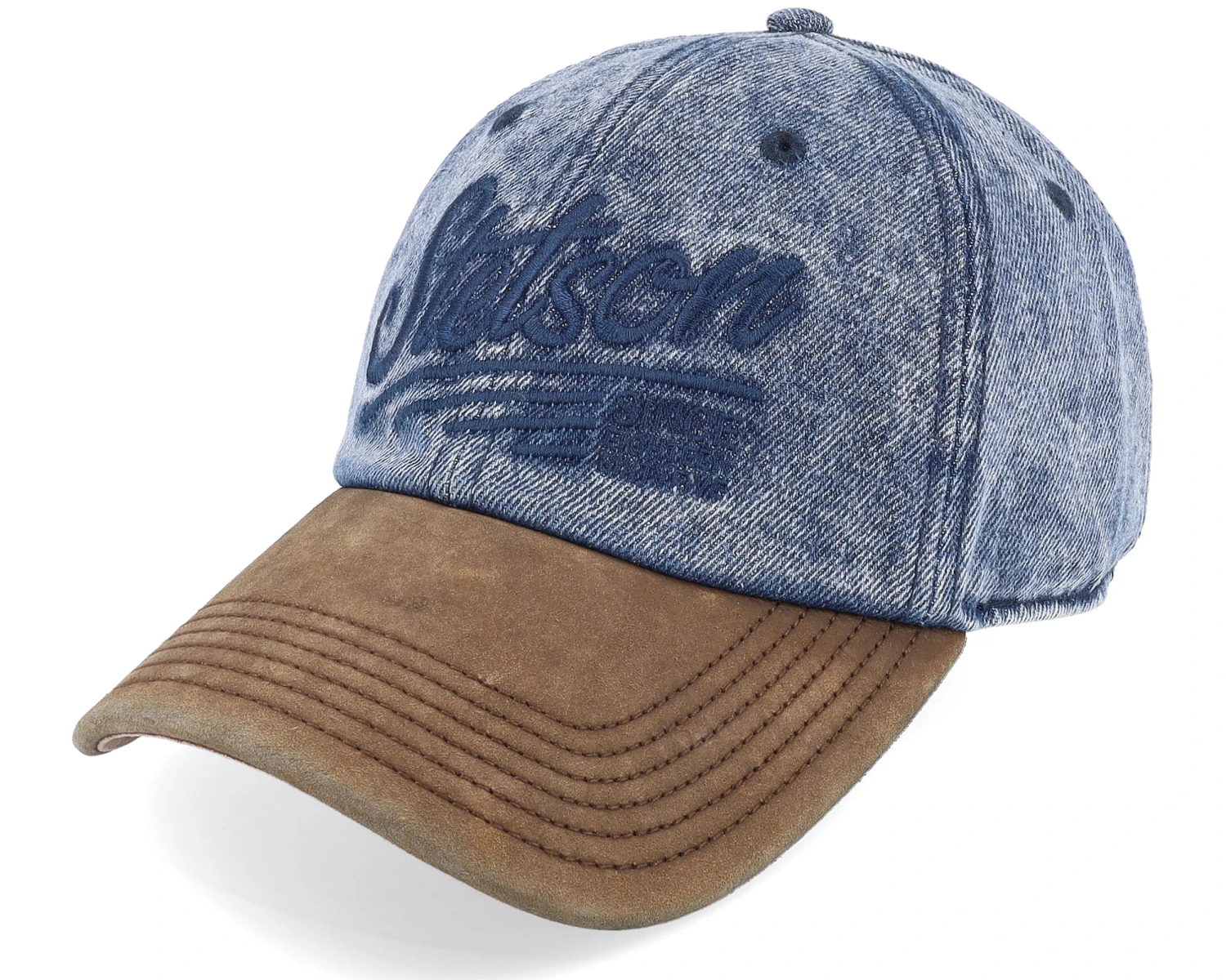 Baseball Denim Vintage Distressed Blue/Beige Dad Cap - Stetson