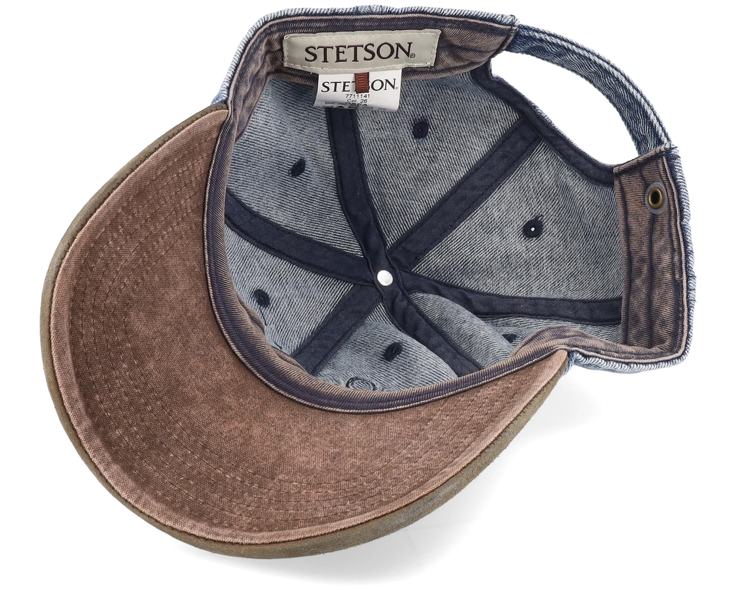Baseball Denim Vintage Distressed Blue/Beige Dad Cap - Stetson - Image 5