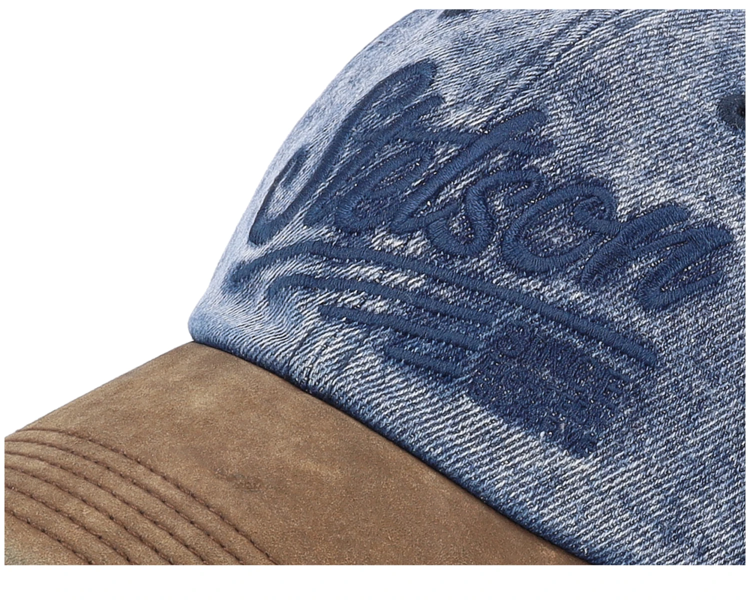 Baseball Denim Vintage Distressed Blue/Beige Dad Cap - Stetson - Image 6