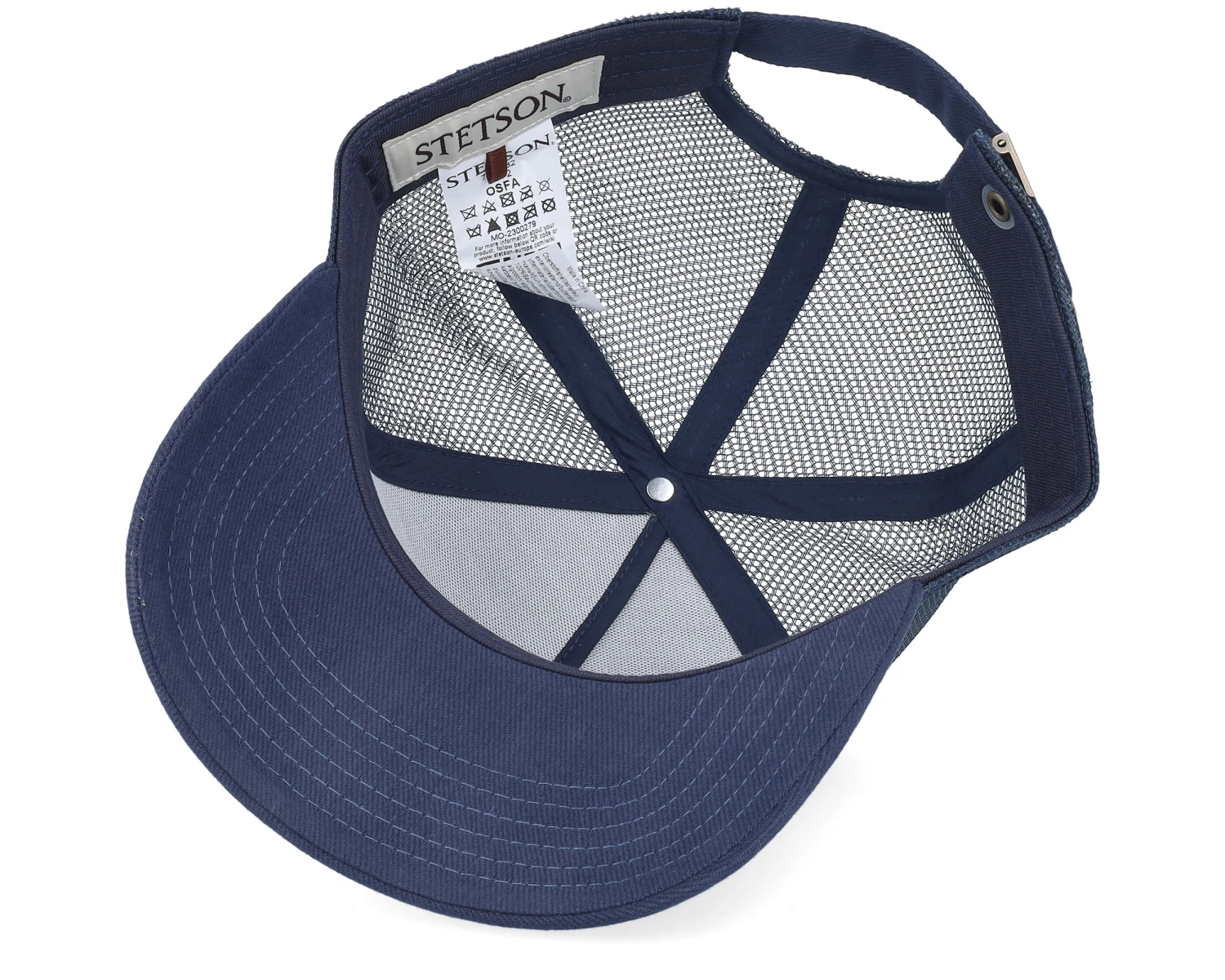 Vintage Brushed Twill Navy Trucker - Stetson - Image 5